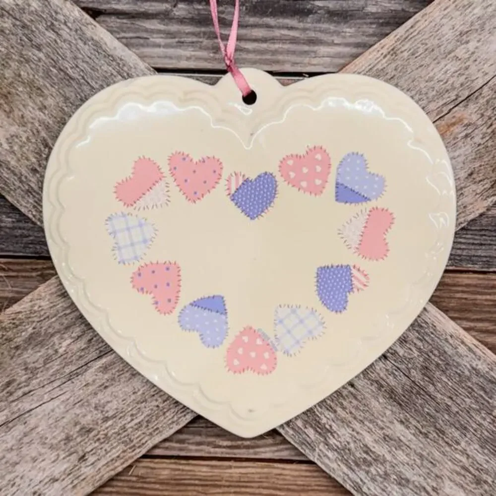 1986 Treasure Craft, Aunti Em Collection, Heart Trivet, Wall/Tabletop Decor
